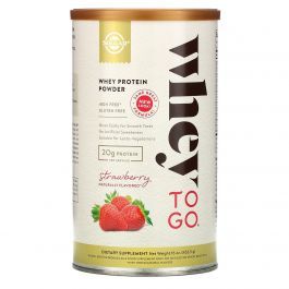 Solgar Suero De Leche Para Ir A La Proteína En Polvo Natural, Fresa - 16 Oz